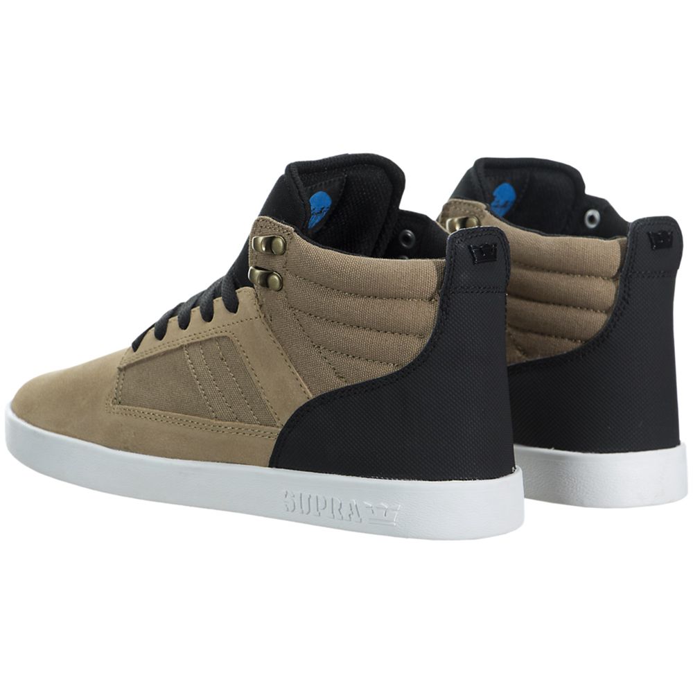 Chaussures de Skate Supra Bandit Kaki Khaki/Black-White Homme | FRO-72791383